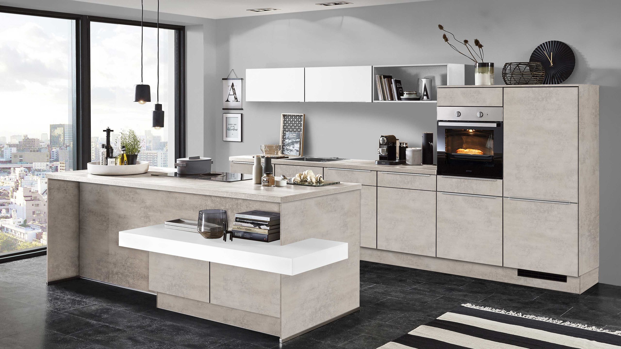 nobilia® Einbauküche Riva mit gorenje Elektrogeräten und elica Wrasenlüftung